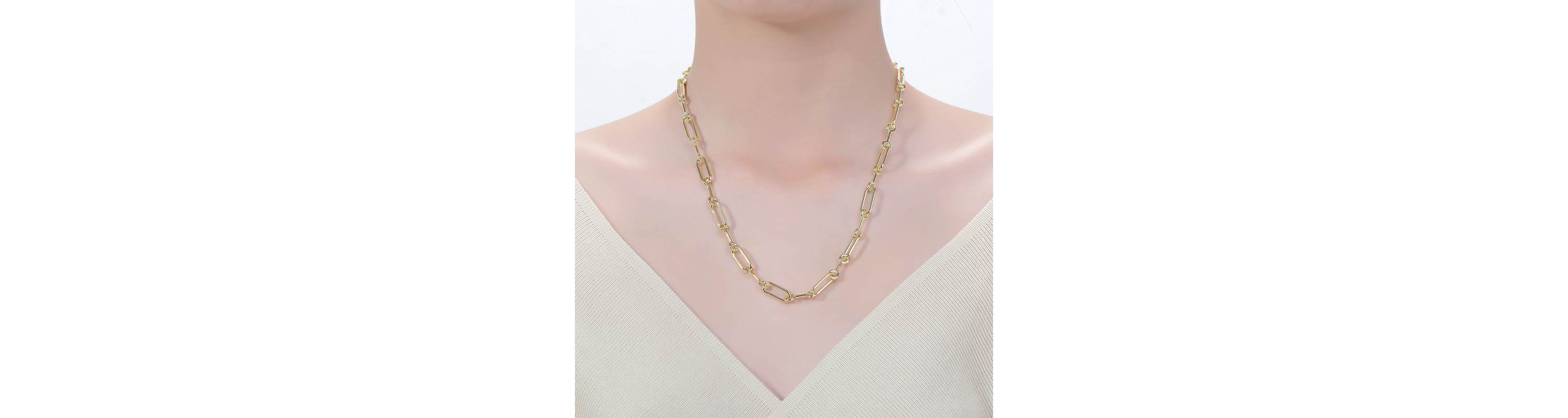 Lab Created 14K Gold Plated Chain Necklace for Kids/Teens