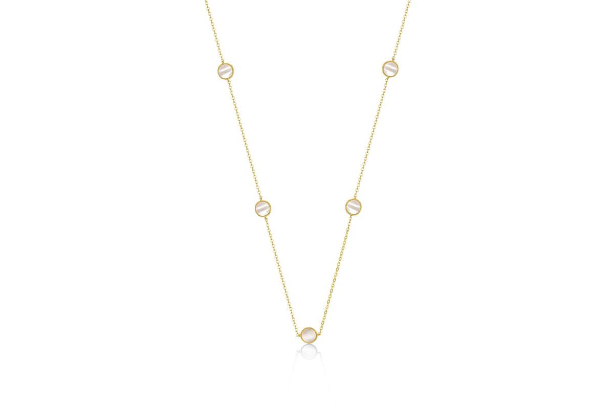 Lab Created 14K Gold Plated with Clear Cubic Zirconia Halo Mariner Link Station chain Necklace