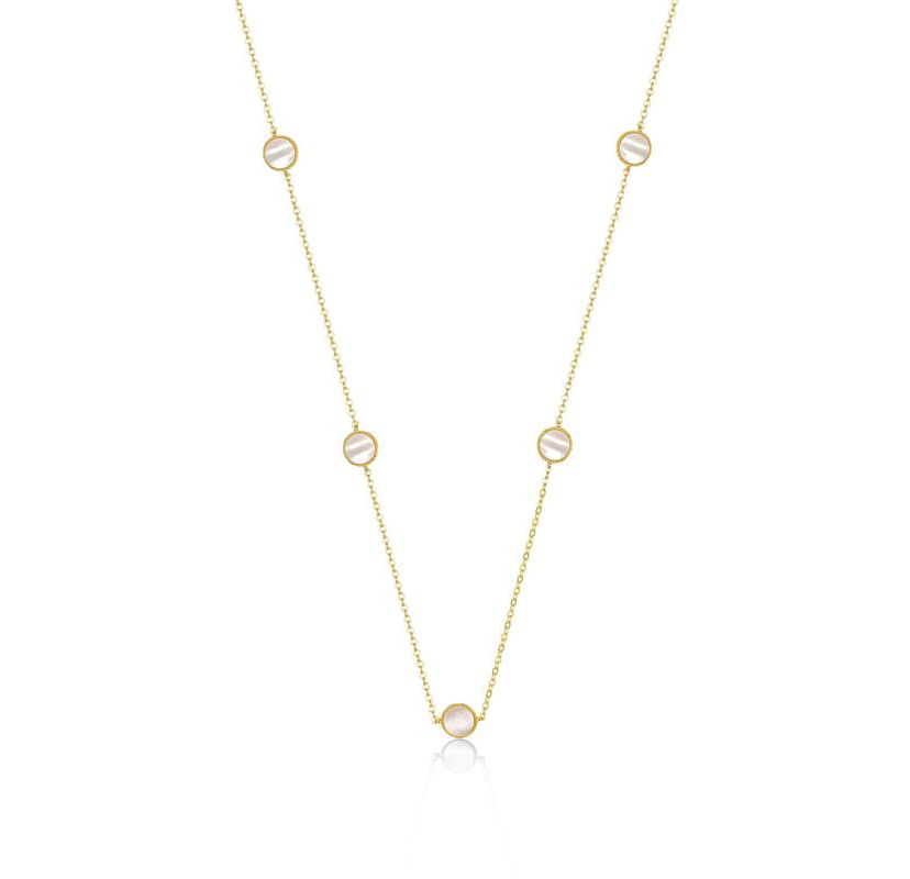 Lab Created 14K Gold Plated with Clear Cubic Zirconia Halo Mariner Link Station chain Necklace