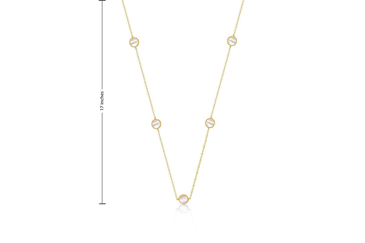 Lab Created 14K Gold Plated with Clear Cubic Zirconia Halo Mariner Link Station chain Necklace