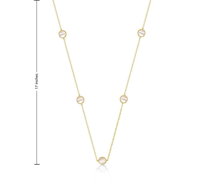 Lab Created 14K Gold Plated with Clear Cubic Zirconia Halo Mariner Link Station chain Necklace