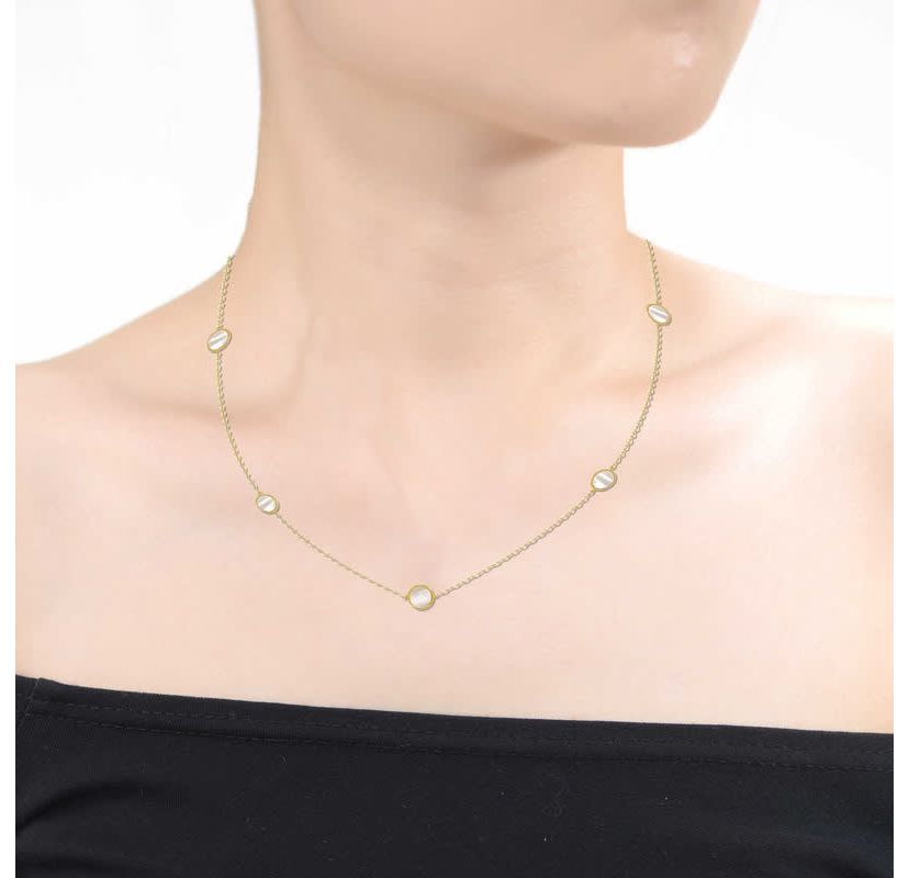Lab Created 14K Gold Plated with Clear Cubic Zirconia Halo Mariner Link Station chain Necklace