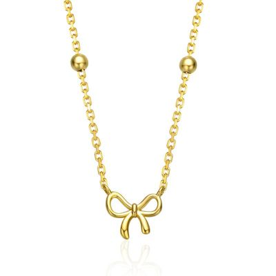 Rozzato Lab Created 14K Gold Plated Ribbon Necklace for Kids