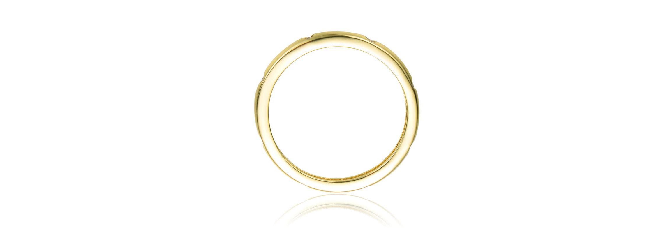 Lab Created Gold Plated Clear Cubic Zirconia Band Ring