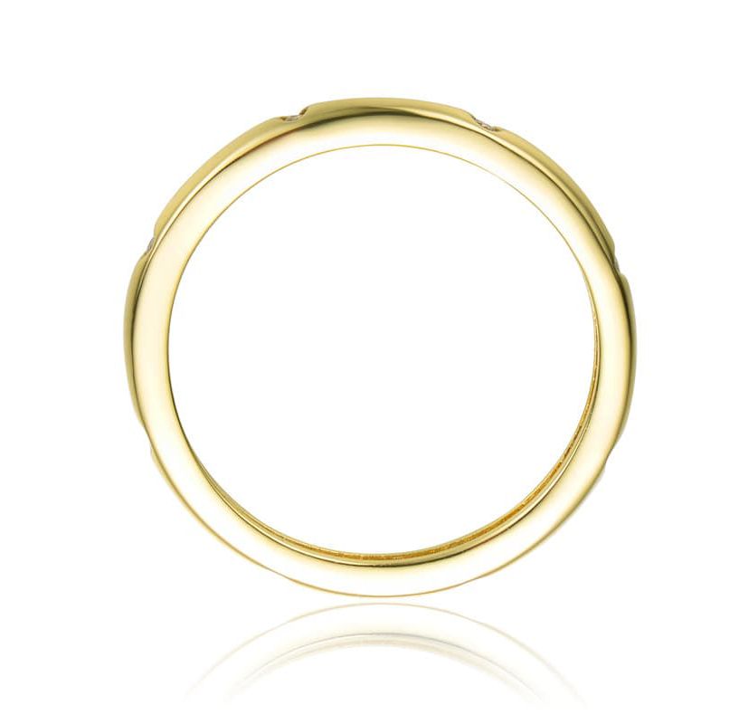 Lab Created Gold Plated Clear Cubic Zirconia Band Ring