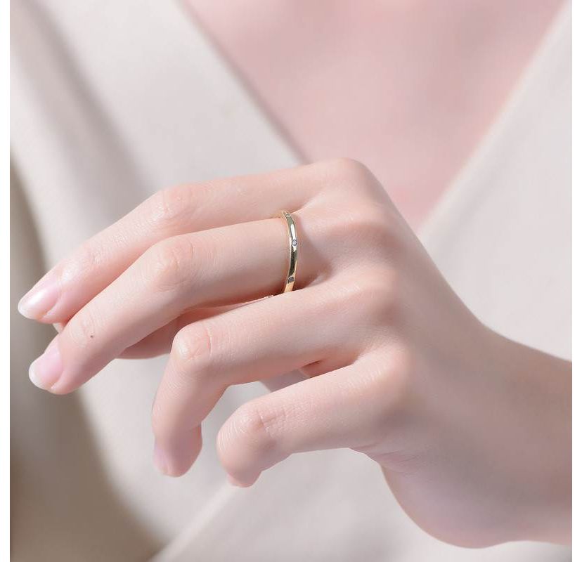 Lab Created Gold Plated Clear Cubic Zirconia Band Ring