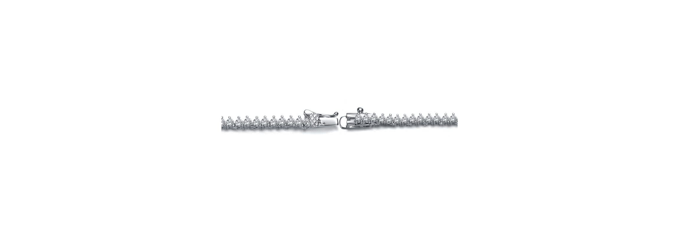 Lab Created Sterling Silver White Gold Plated with Clear Cubic Zirconia Tennis Necklace