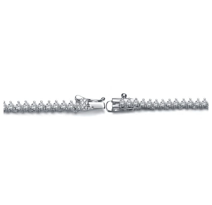 Lab Created Sterling Silver White Gold Plated with Clear Cubic Zirconia Tennis Necklace