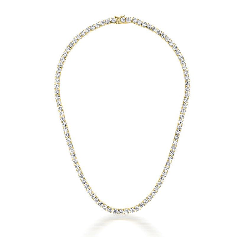 Lab Created Sterling Silver Cubic Zirconia 3MM Tennis Necklace