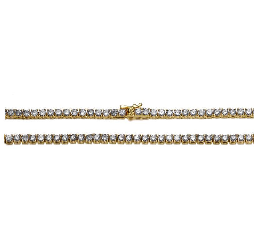 Lab Created Sterling Silver Cubic Zirconia 3MM Tennis Necklace