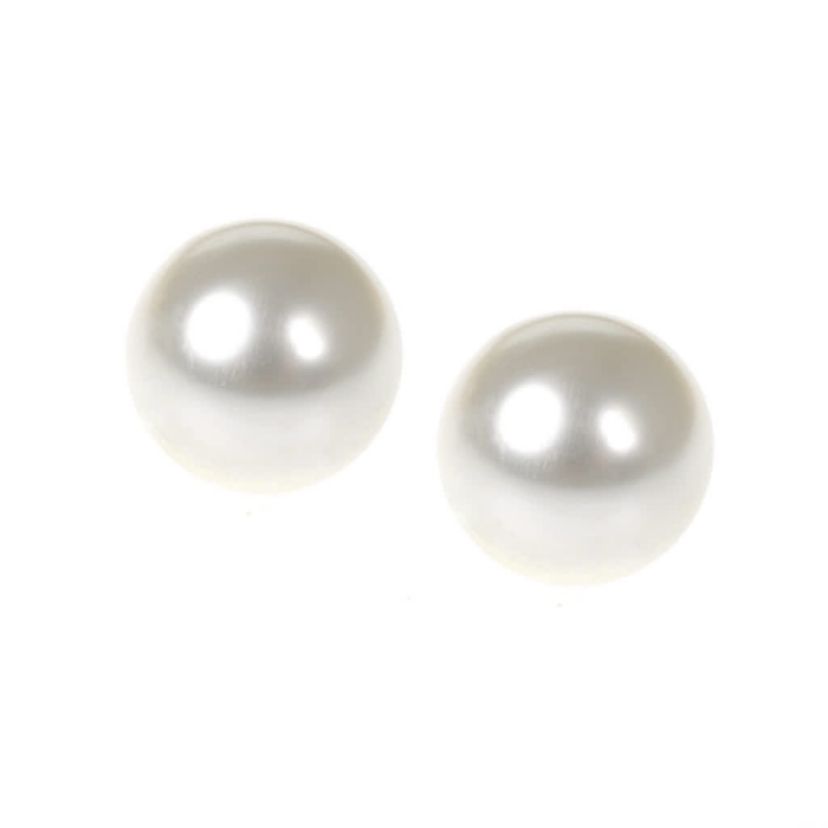 Frameless Pearl Button Earrings