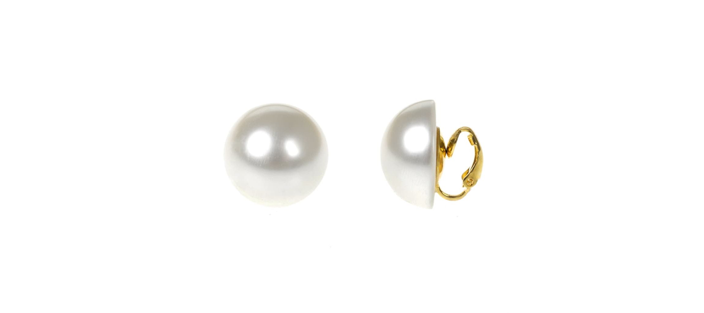 Frameless Pearl Button Earrings