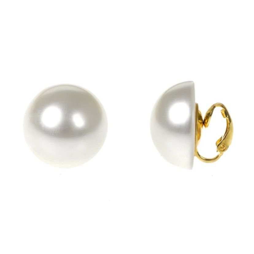Frameless Pearl Button Earrings