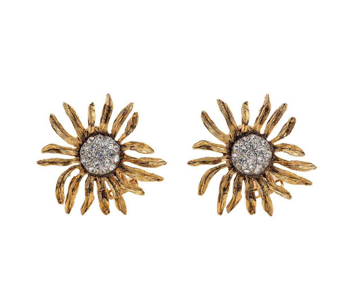 Antique Gold Flower Earrings