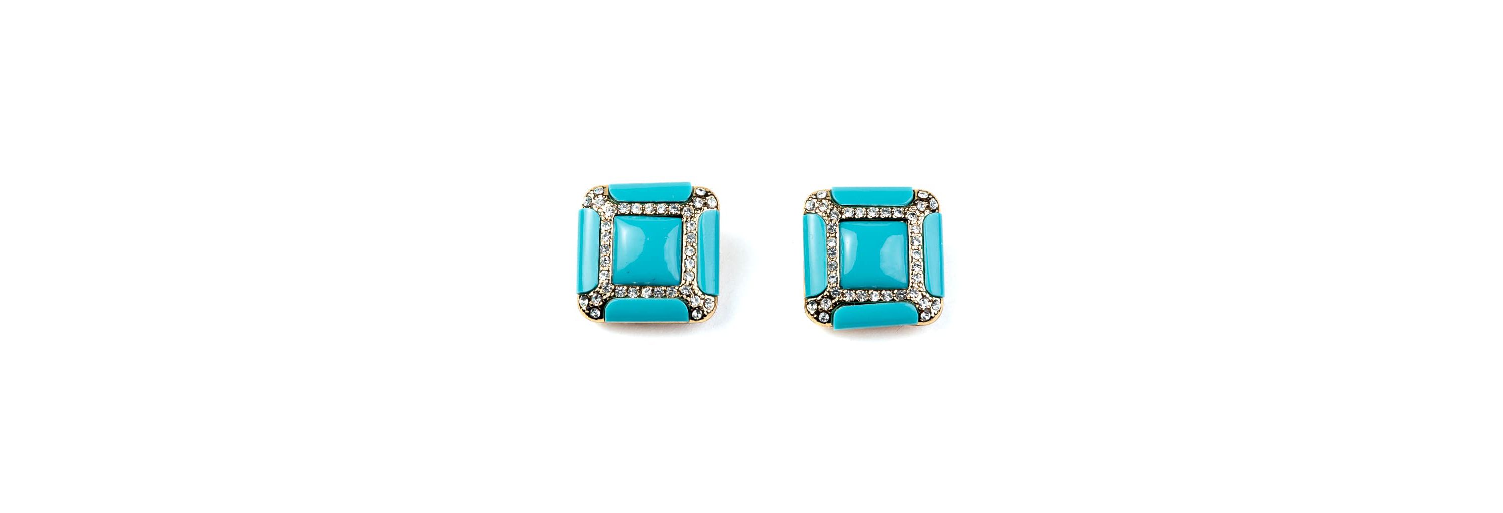 Turquoise Square Earrings