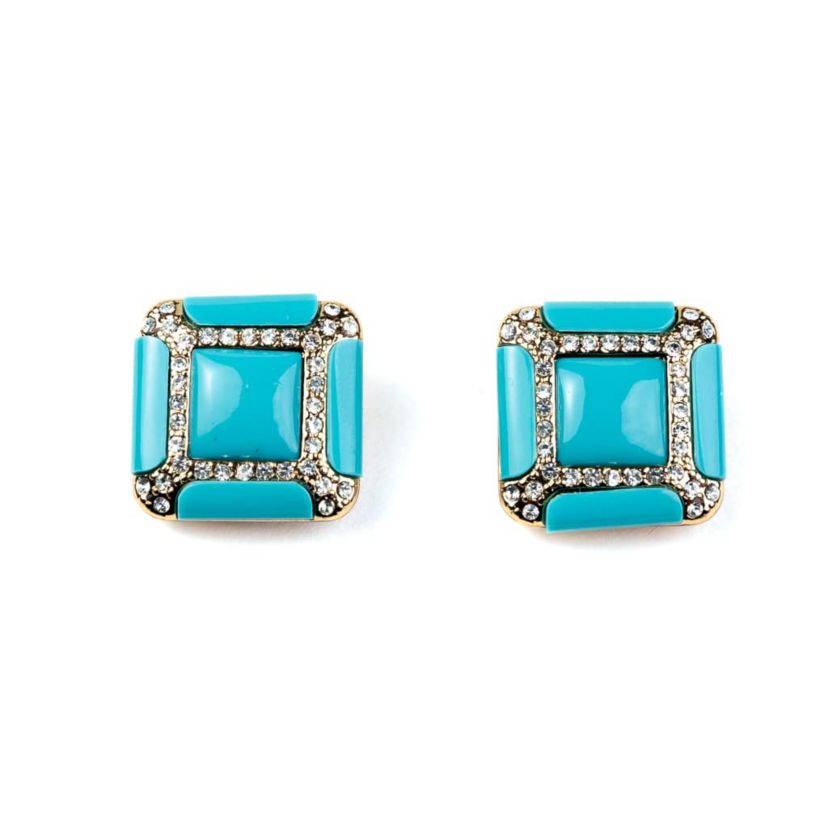 Turquoise Square Earrings