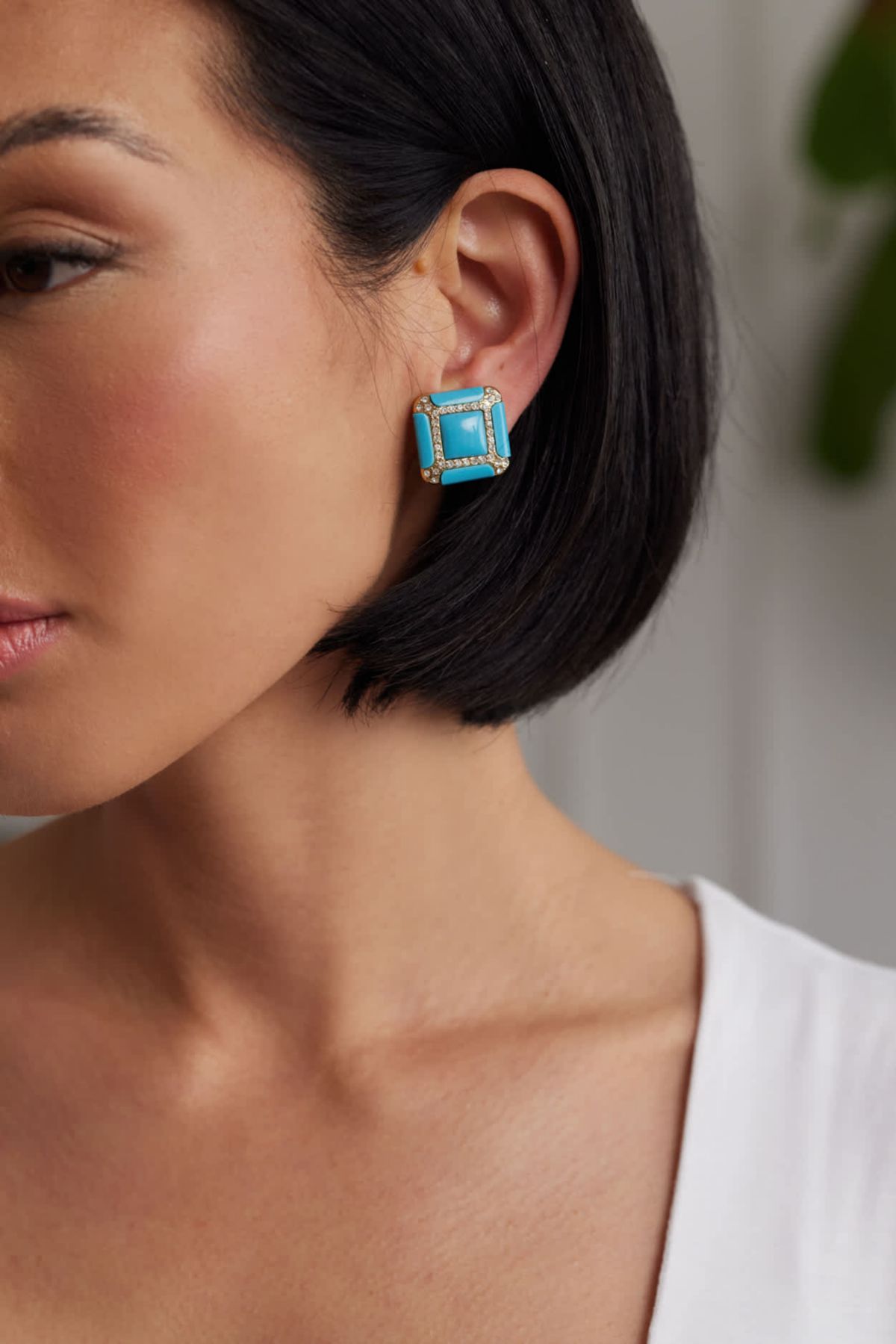 Turquoise Square Earrings