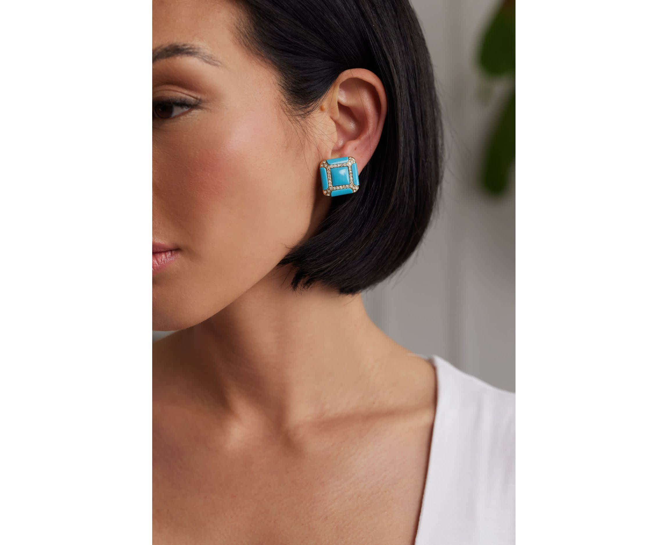 Turquoise Square Earrings
