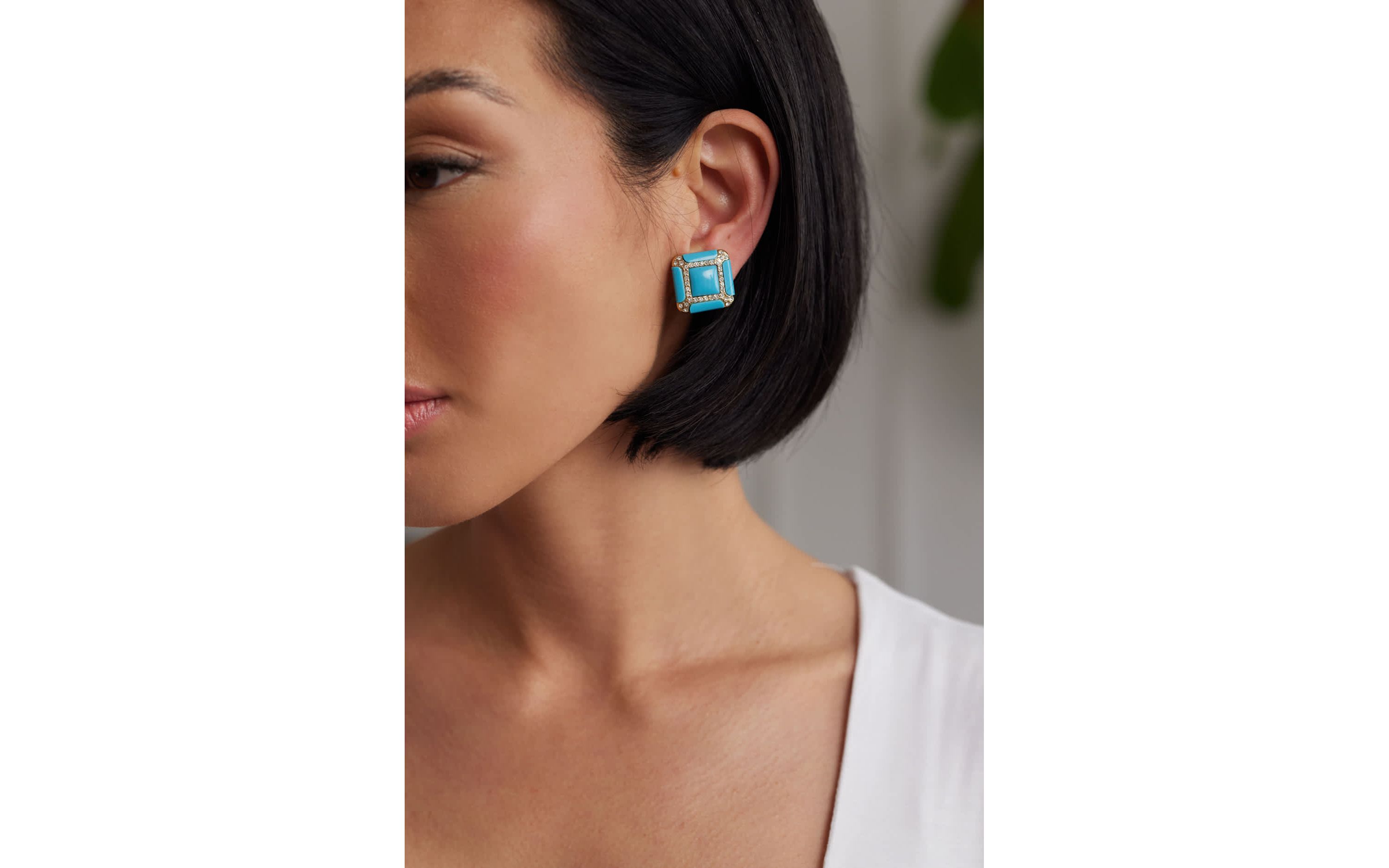Turquoise Square Earrings