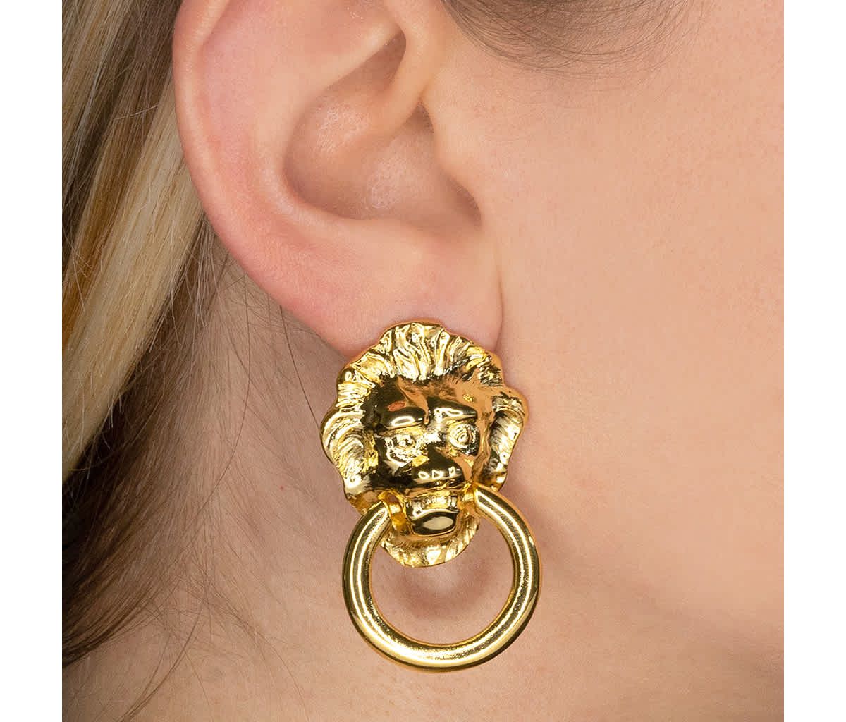Lion Head Door Knocker Earrings