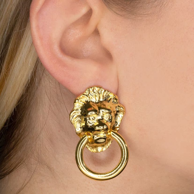 Lion Head Door Knocker Earrings