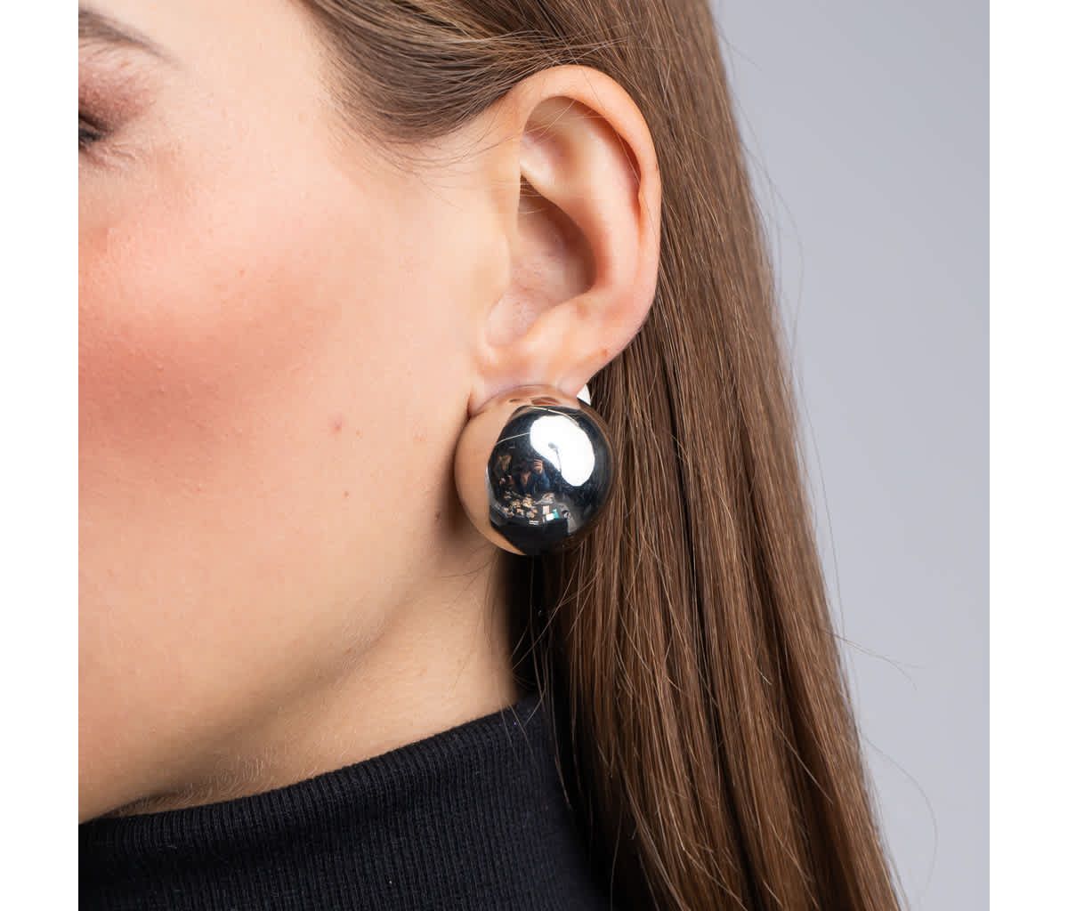 Domed Button Earrings