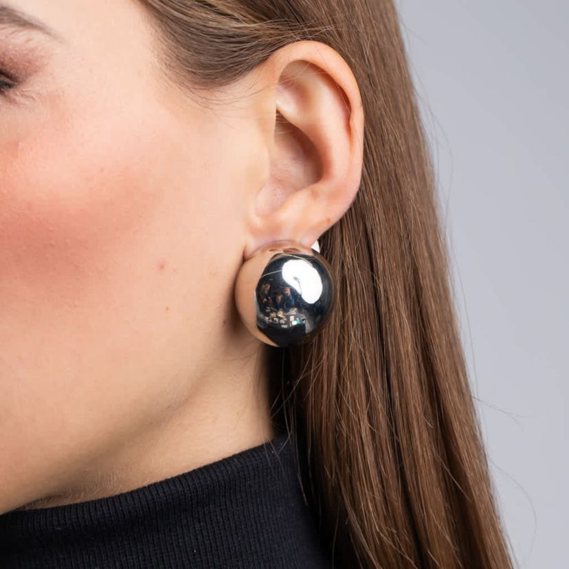 Domed Button Earrings