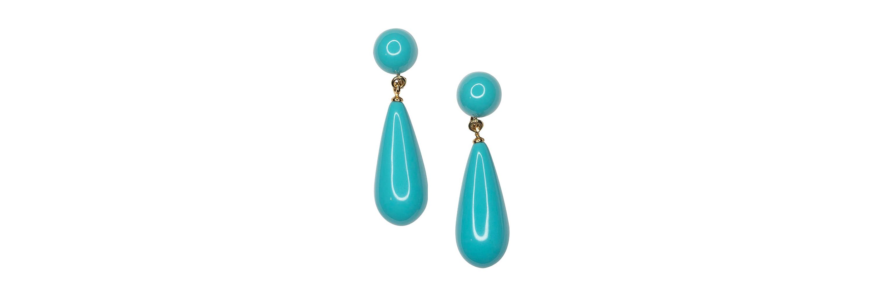 Turquoise Resin Drop Earrings