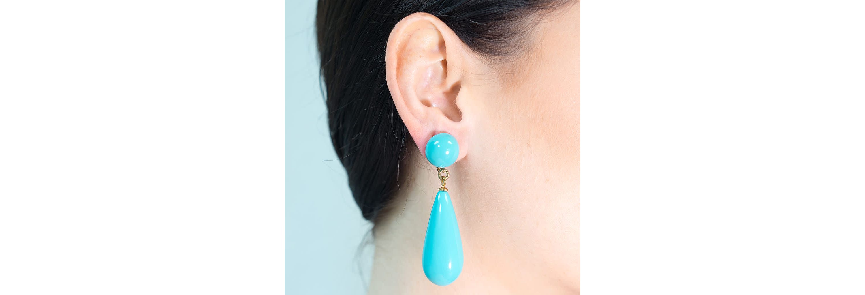 Turquoise Resin Drop Earrings