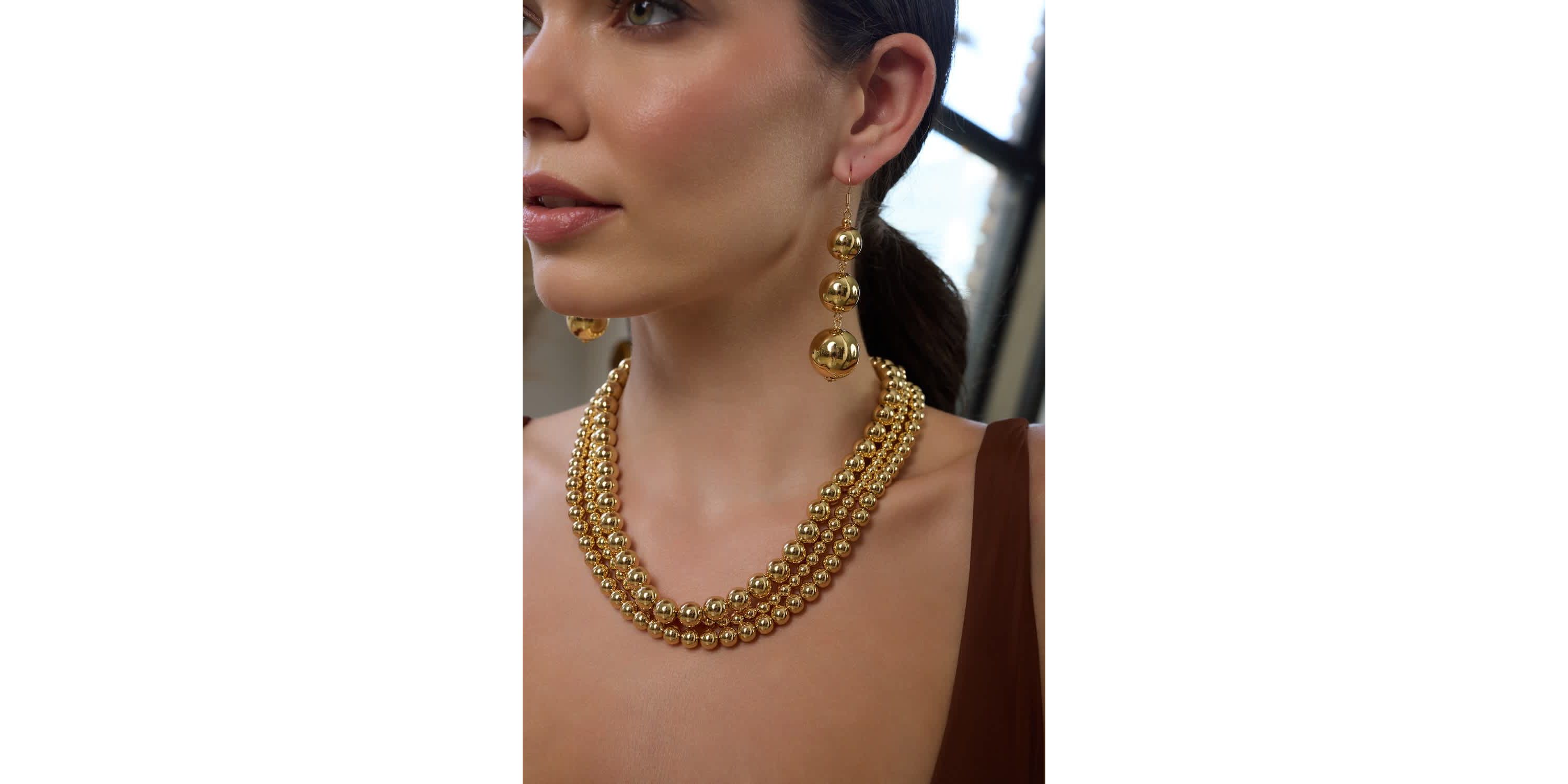 Triple Row Bead Necklace