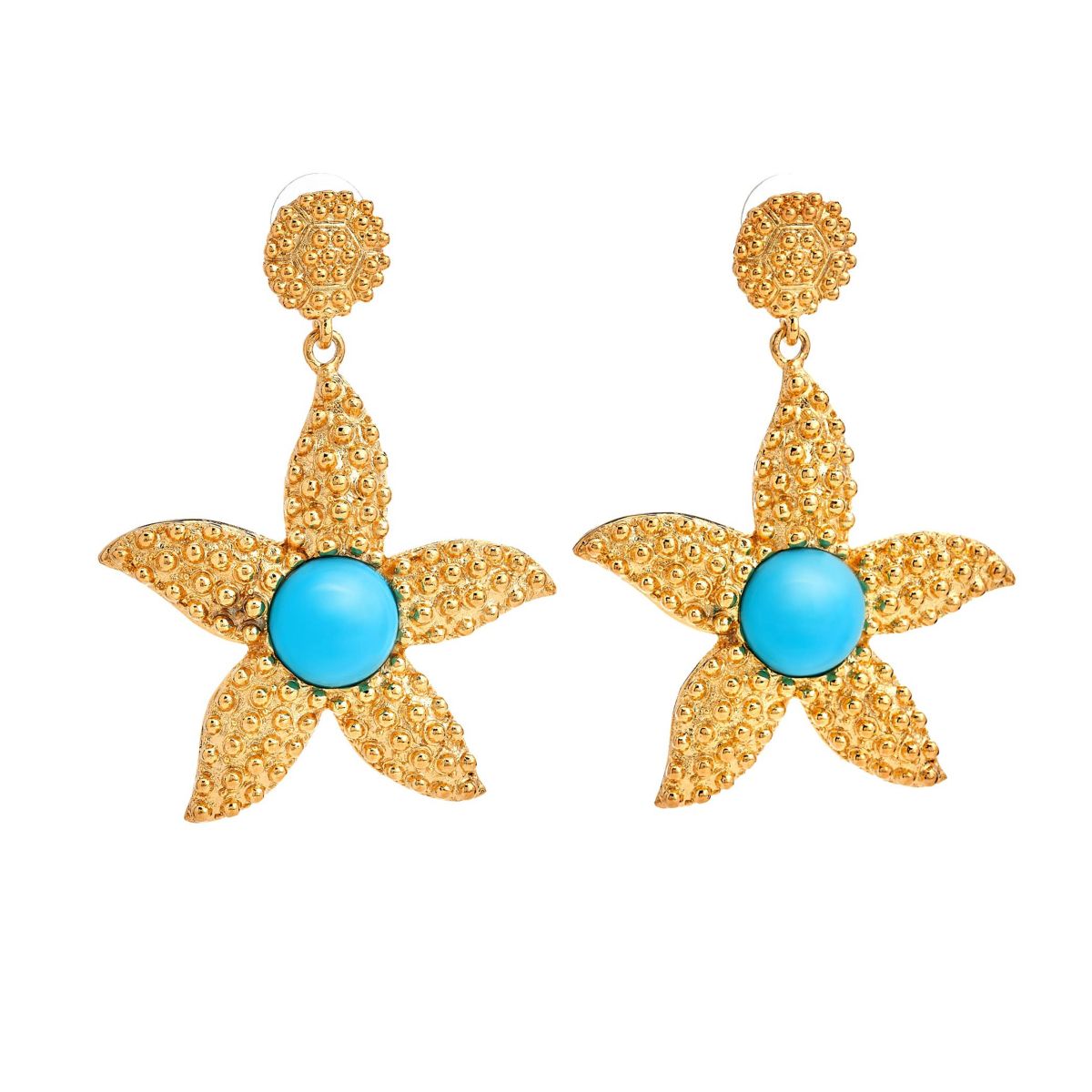 Turquoise Starfish Drop Earrings