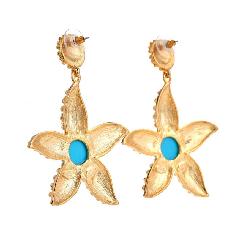 Turquoise Starfish Drop Earrings