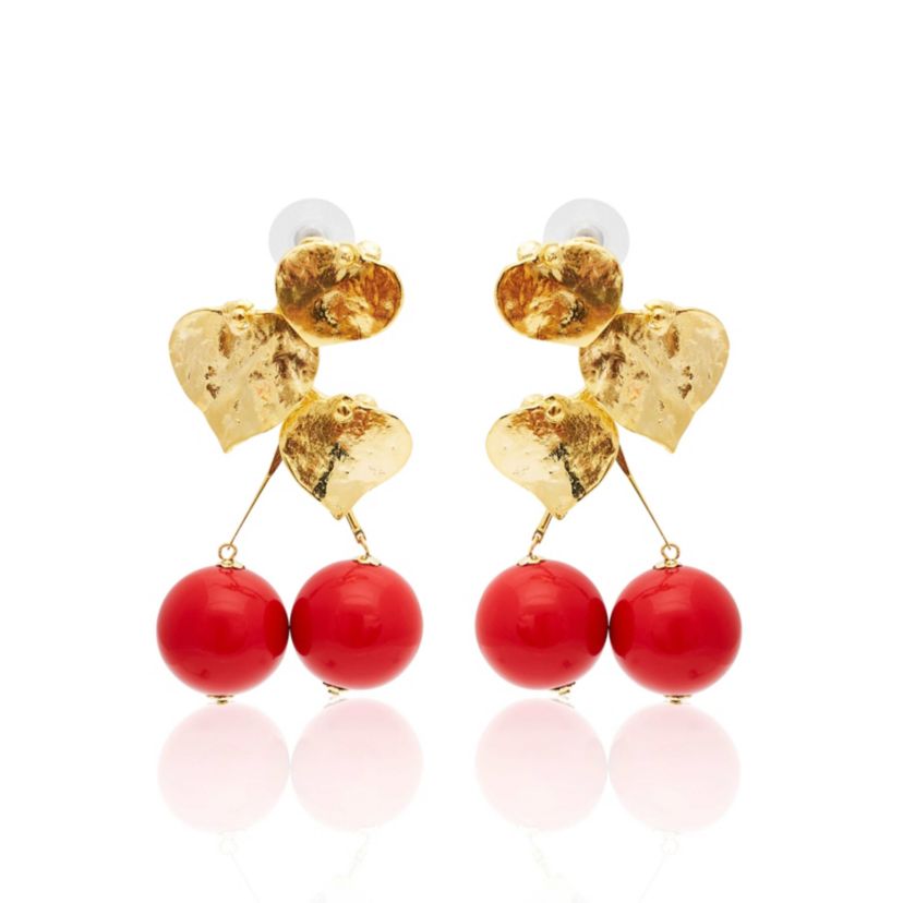Cherry Leaves Pierced Earrings