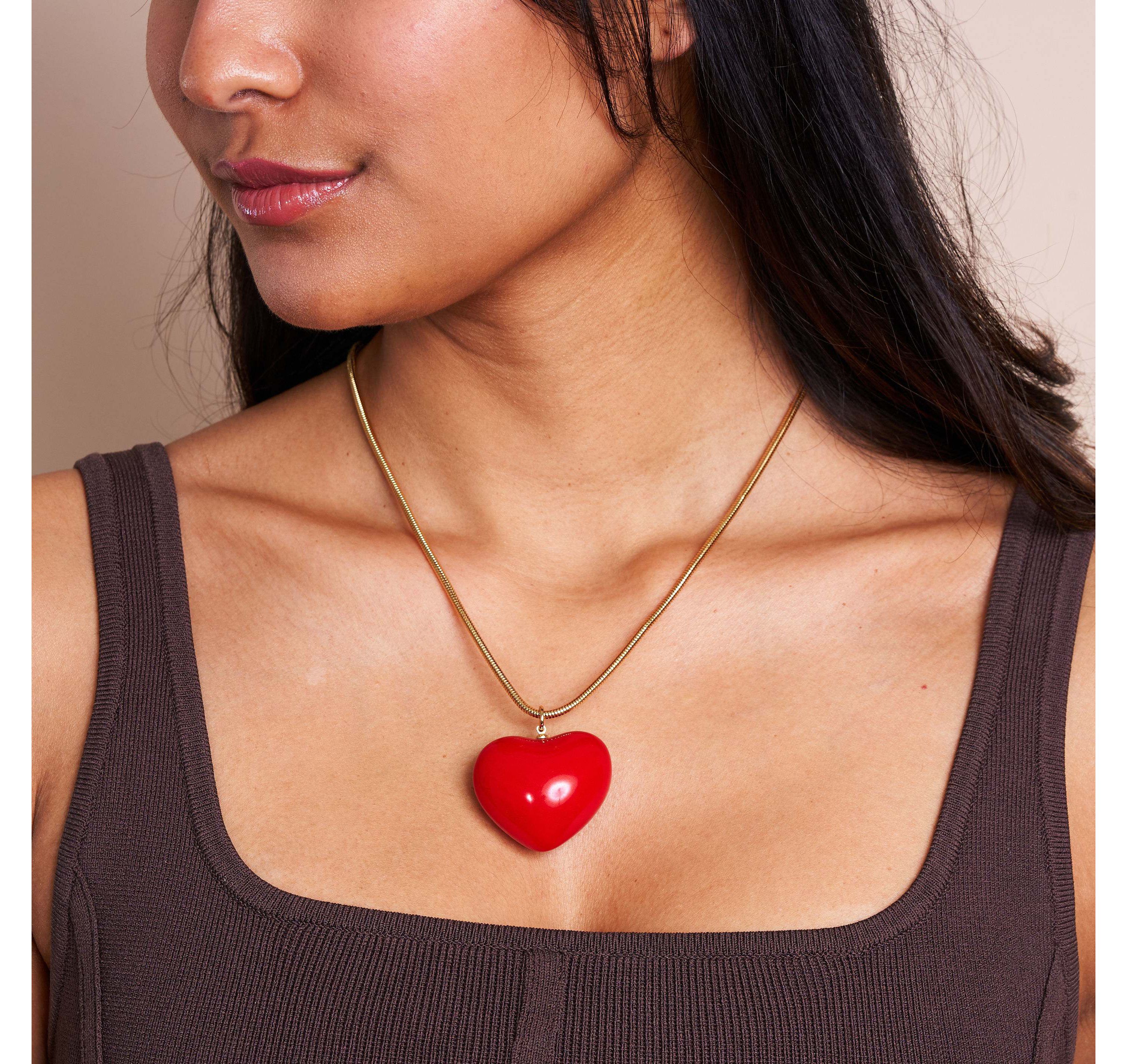 "SATC" Red Heart Pendant Necklace