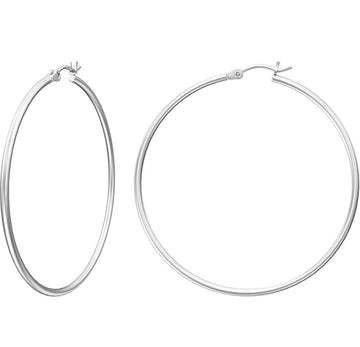 Donatello Gian Solid Sterling Silver 925 Large 50MM Hoops