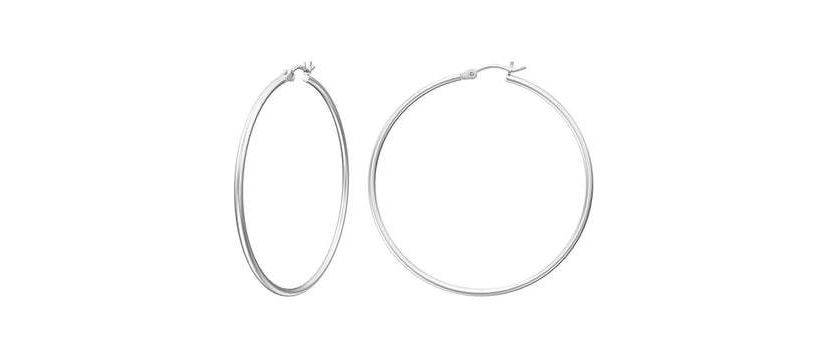 Solid Sterling Silver 925 Large 50MM Hoops