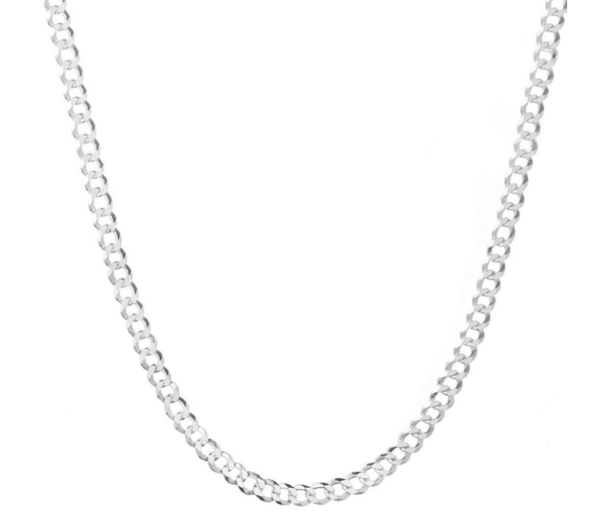 Sterling Silver 925 Curb Chain 5MM, 24, Curb Link Chain Necklace, Italian Made Sterling Silver 925 Unisex Chain