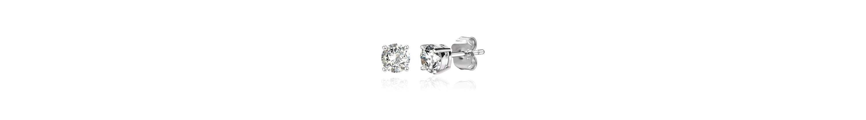 Sterling Silver Round Cut Small Dainty Studs