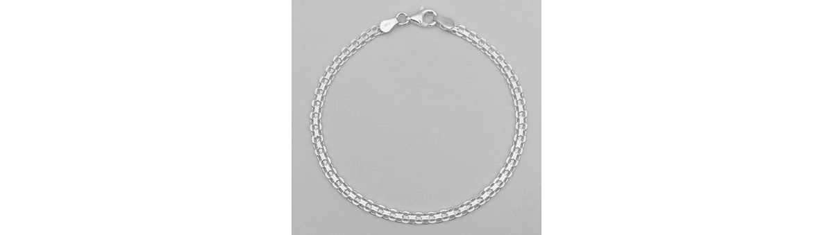 Ladies Sterling Silver Bombay Bracelet 7 Inch