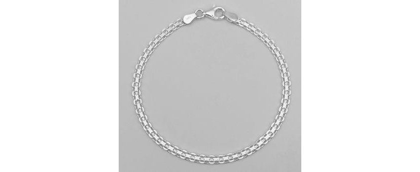 Ladies Sterling Silver Bombay Bracelet 7 Inch