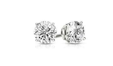 Donatello Gian Sterling Silver Round Cut White Sapphire Stud Earrings