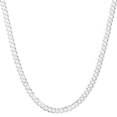 Donatello Gian Sterling Silver 925 Curb Chain 5MM, 16, Curb Link Chain Necklace, Italian Made Sterling Silver 925 Unisex Chain