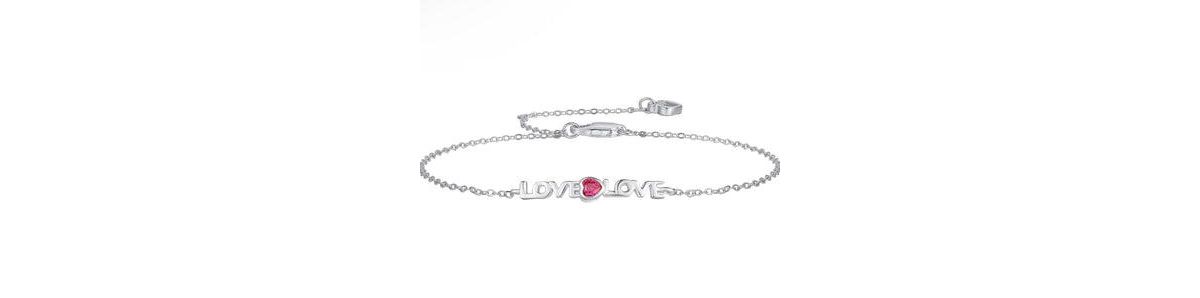 Red Ruby Heart Double Love Bracelet
