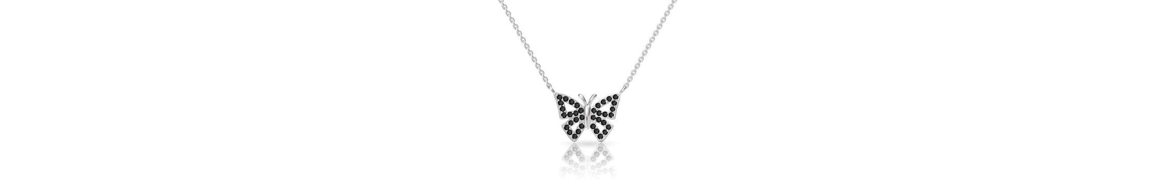 Black Onyx Butterfly Pendant Necklace