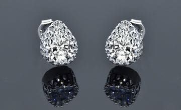 Donatello Gian Sterling Silver Tear Drop Crystal Studs