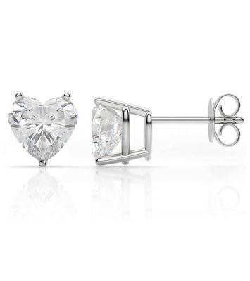 Donatello Gian Sterling Silver Heart Cut Crystal Stud Earrings