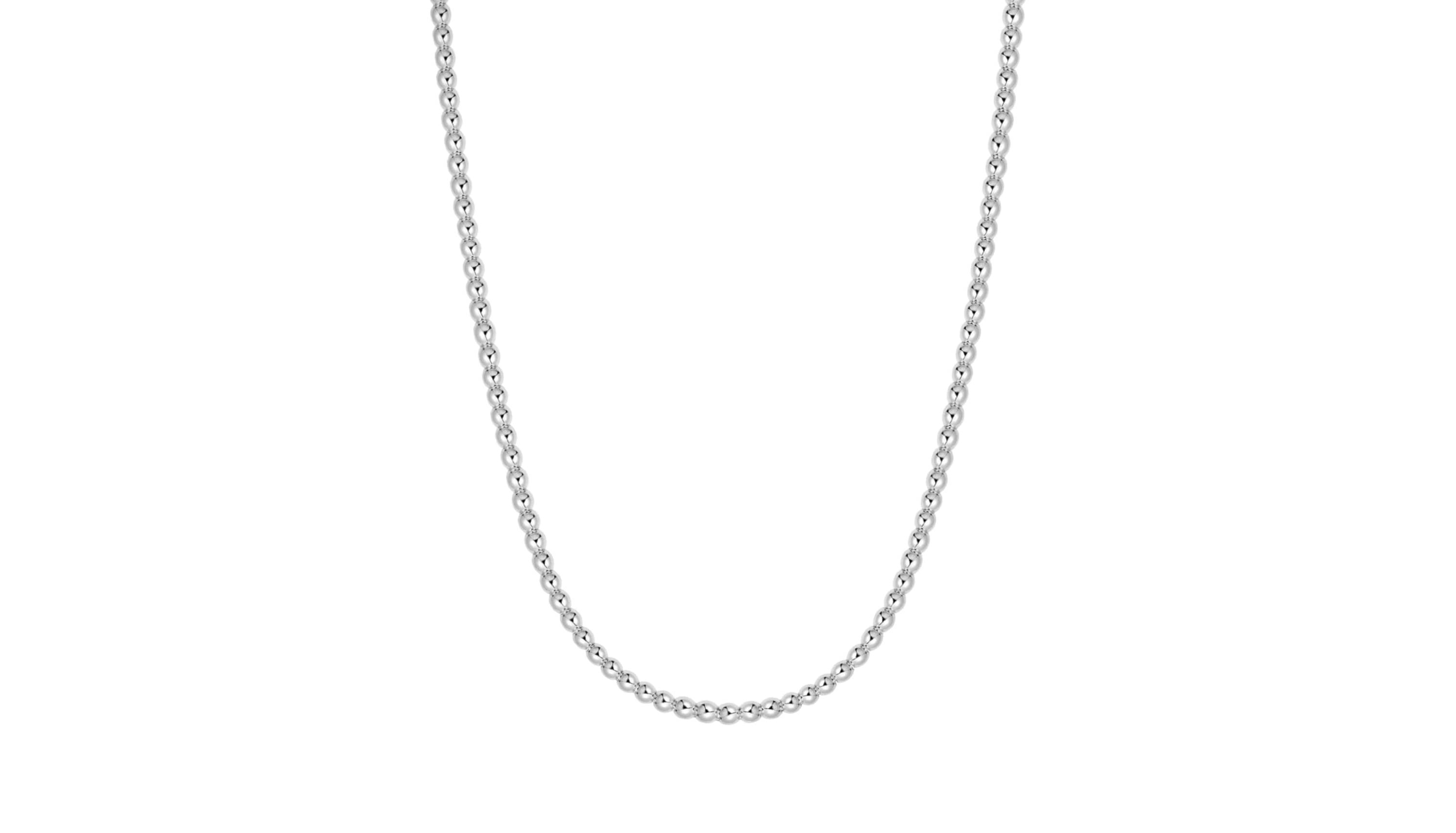 Sterling Silver Beaded Choker Necklace 16