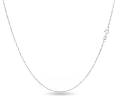 Donatello Gian Sterling Silver 925 Cuban Curb Chain 1.3MM, 22, Cuban Curb Chain Necklace, Italian Made Sterling Silver 925 Unisex Chain