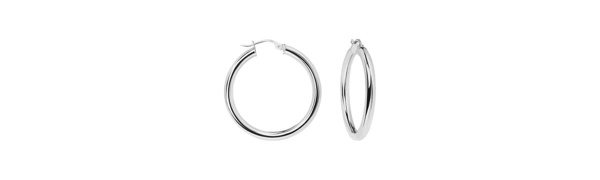 Sterling Silver Solid 925 3mm Thick 25MM Hoop Earrings
