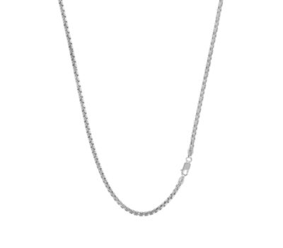 Donatello Gian Italian Sterling Silver Round Box Chain 1.8MM 24 Inch